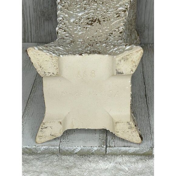 Vintage Savoy MCM Splatter Art Pottery Vase White & 24k Gold on Ivory - Picture 4 of 5